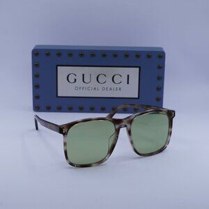 Gucci GG1041S 004 Square Sunglasses - Havana/Green
